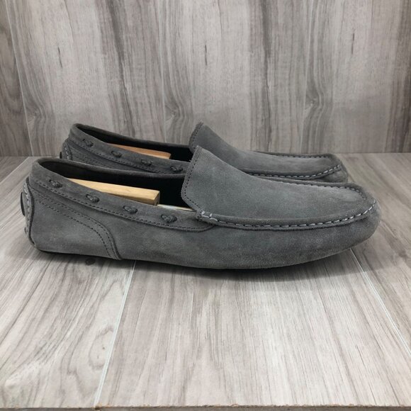 Andrew Marc Driving Loafers Mens 10.5 Gray Suede Slip On Shoes main image 10